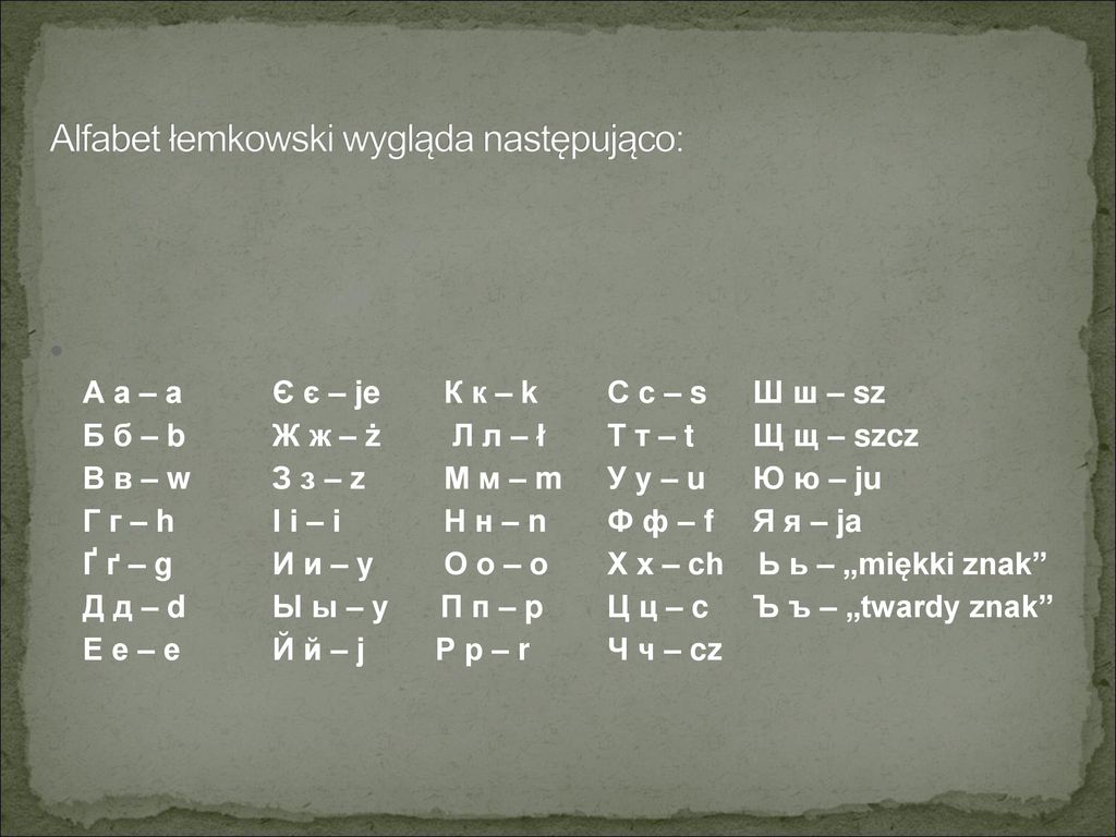 Język Łemkowski ppt pobierz